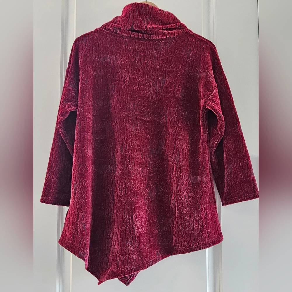 Ruby Rd. Split Cowl Neck Chenille Jacquard Knit T… - image 4